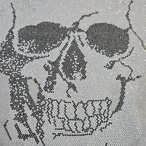 Philipp Plein Metallic Gray Skull Sweater